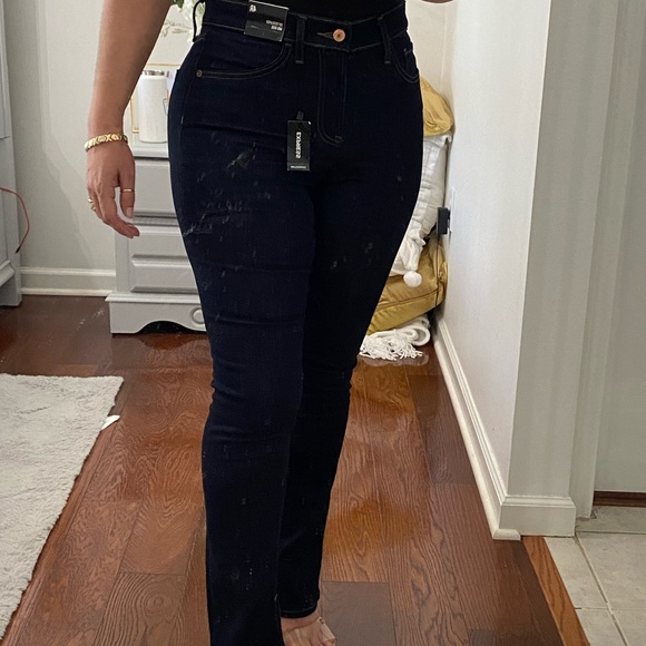 EXPRESS WOMEN SKYSCRAPER MID RISE BLUE JEANS SIZE 4R - Picture 15 of 17